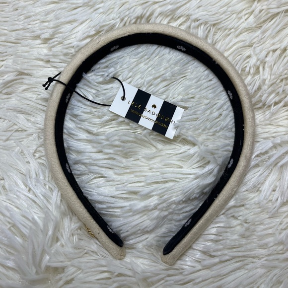 Lele Sadoughi Velvet Slim Gigi Headband in Latte - Picture 4 of 7